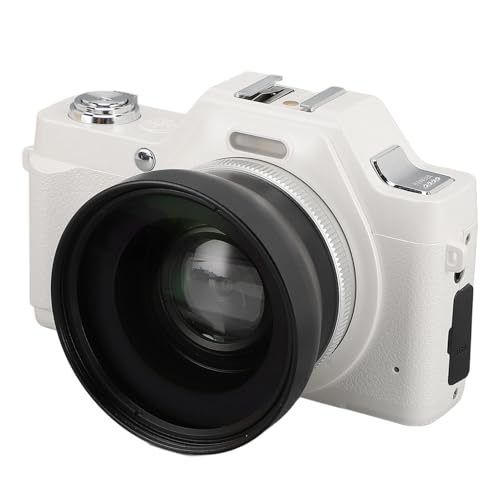 Digitalkamera 2.88in LCD Display HD 4K Video 58MP Auto Focus 20X Zoom Tragbare Vlog -Kamera für Live -Streaming (White) von Tbest