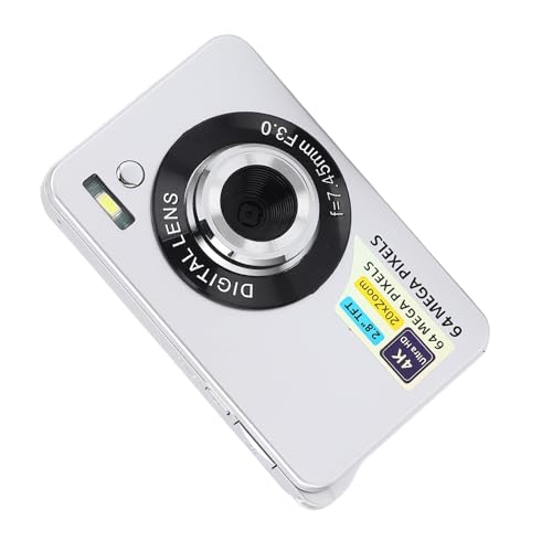 Digitalkamera 20x Zoom Autofokus Tragbare Vlogging -Kamera 64MP HD für Teenager (Silver) von Tbest