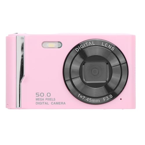 Digitalkamera HD 4K 50 MP 16x Digital Zoom LCD -Bildschirm Anti -Shake -Autofokus -Kompaktkamera mit Blitz für die Reise (PINK) von Tbest