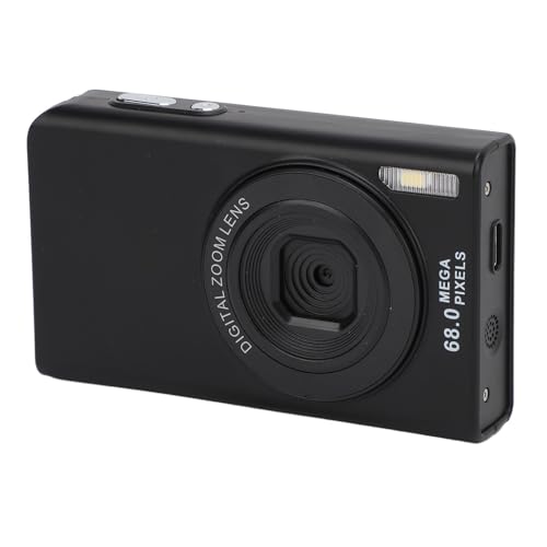Digitalkamera Smart 4K 68MP 16x Zoom Auto Focus Verhindert Shake Continuous in Fill Light Vlogging Camera für Sportspielkonzerte (Black) von Tbest
