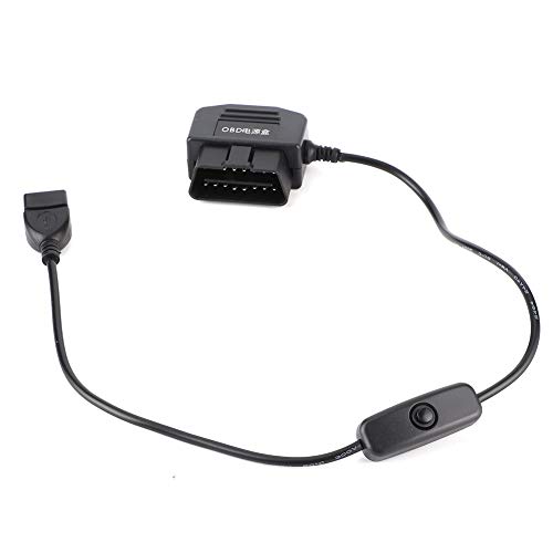 Tbest ER-Kabel -zu-USB-Ladekabel, OBD-Stromkabel 18,7-Zoll-USB-Ladekabel, 16-poliger Stecker, Ladegerät für Auto-GPS-DVR-KRA OBD ladegerät obd2 Mini USB von Tbest