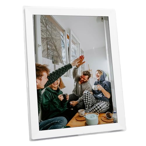 Großer Digitaler Bilderrahmen Touchscreen 32 GB Speicherplatz Wandmontage Foto Video über App für Home Office Decor (EU-Stecker) von Tbest