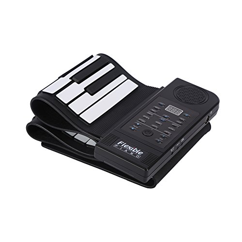 Tragbar Klaviertastatur,61 Weiches Silikon Tasten Lujex Roll-Up-Piano Roll-Up-Elektronik-Keyboard Zusammenklappbare Musik-Tastatur Flexibles Elektronisches Piano Keyboard von Tbest