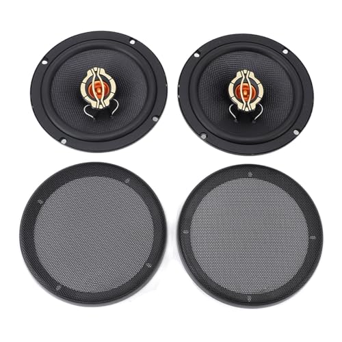 Koaxial-Lautsprecher für Fahrzeuge, 6,5 Zoll (16,5 cm), hohe Klangqualität, mit Kappe, für Auto-Stereo-Musikliebhaber von Tbest