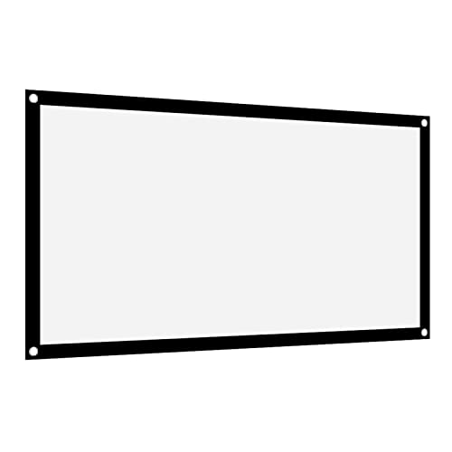 Leinwand Beamer, Weiße Leinwand Für Beamer Für Wand Aufhängen,Beamer Leinwand Rollo,Projektor-Leinwand 16:9 Verdicken Sie Tragbaren Faltenfreien Weichen Weißen Polyester-Projektor-Vorhang-Projektion von Tbest