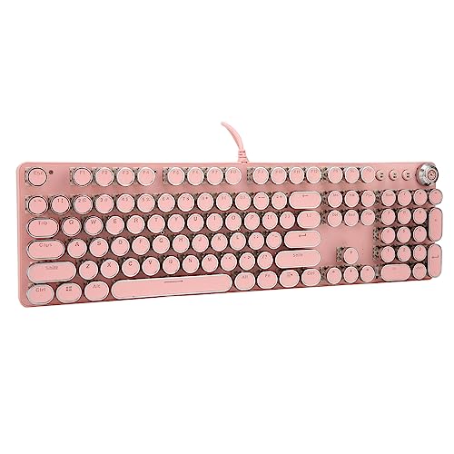 Mechanische Tastatur, 104 Tasten, Echter Mechanischer Schaft, Blauer Schalter, 2 Farben, Injektion, Kabelgebunden, Multi-Modus-Tastatur, Gaming, Gaming-Tastaturen (902-7 rosa Punk) von Tbest