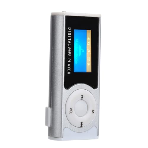 Mp3 Player,Tragbare Sport-Mp3-Taschenlampe,Backclip,LCD-Sn-Musik-Media-Player,Mp3- Und Mp4-Player-Zubehör,Hör- Und Kopfhörer (Silver) von Tbest