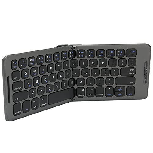 Rdket Etooth-Tastatur, Zusammenklappbare Tastatur, Faltbare Etooth-Tastatur, Multi-Geräte-Anschluss, 65 Tasten, Typ-C-Schnittstelle, Kabelgebundene Etooth-Tastatur für PC-Tablets von Tbest