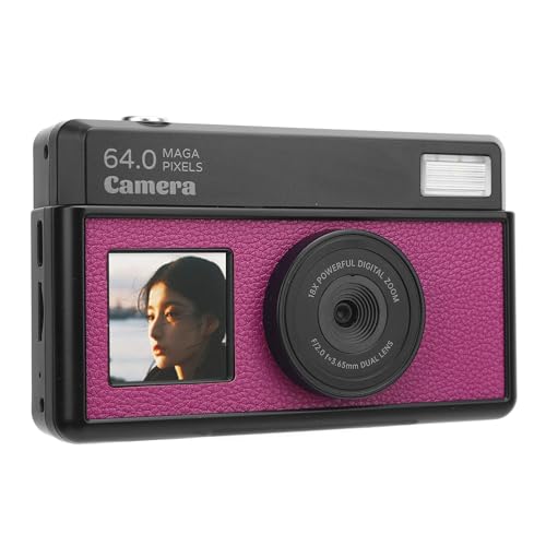Retro Digitalkamera 4K 68MP 18x Zoom Autofokus 2,8 Zoll Bildschirm mit Mehreren Filtern und LED -Fülllicht (Dunkler violett und schwarz) von Tbest
