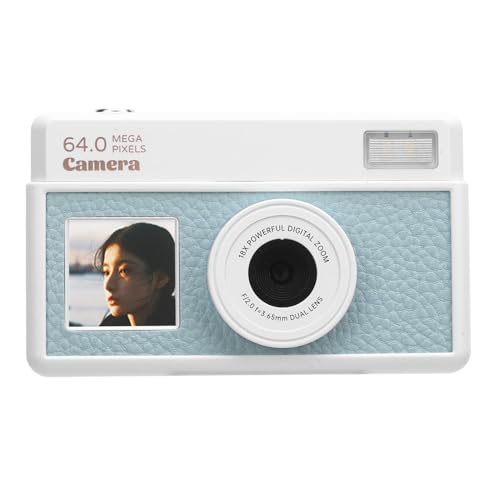 Retro Digitalkamera 4K 68MP 18x Zoom Autofokus 2,8 Zoll Bildschirm mit Mehreren Filtern und LED -Fülllicht (Hellgrün und weiß) von Tbest