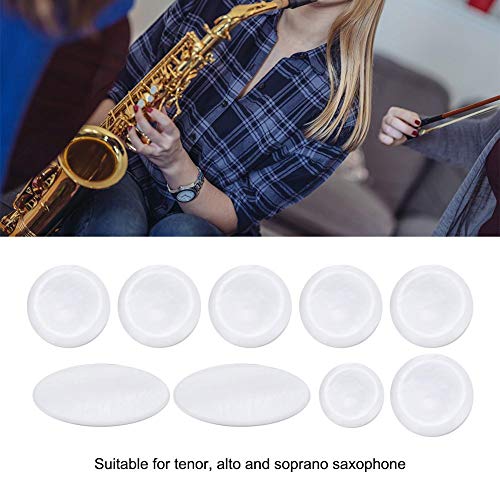 Saxophon Tasten,Key Button Inlays Saxophon Inlays Tasten Für Sax Saxophon,9 Teile/Satz Exquisite Weiße Perle Shell Key Button Inlays Für Alto Tenor Sopran Saxophon Saxophon Zubehör von Tbest