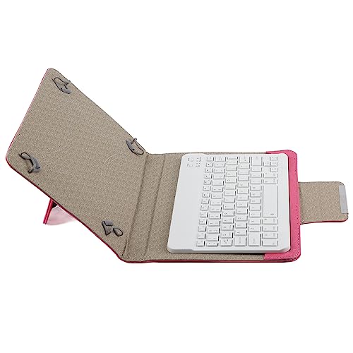Tablet Tastatur Bluetooth,10-Zoll-Tastaturpu-Ledertasche Mit Ständer -Tablet Riesiger Bildschirm Handy-Tablet-Zubehör (10-Zoll-Tastatur + Ledertasche Rosarot) von Tbest