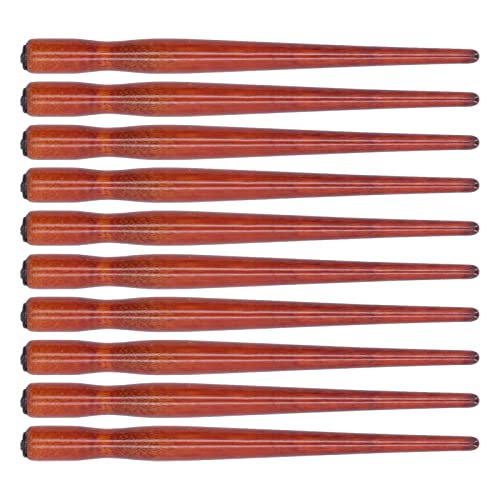 Tbest 10 Stück Feder-Stifthalter Bequemer Federhalter aus Holz für Comic-Stifte für Kunstmalerei Ish Callighy Burlywood (Mahagoni) von Tbest