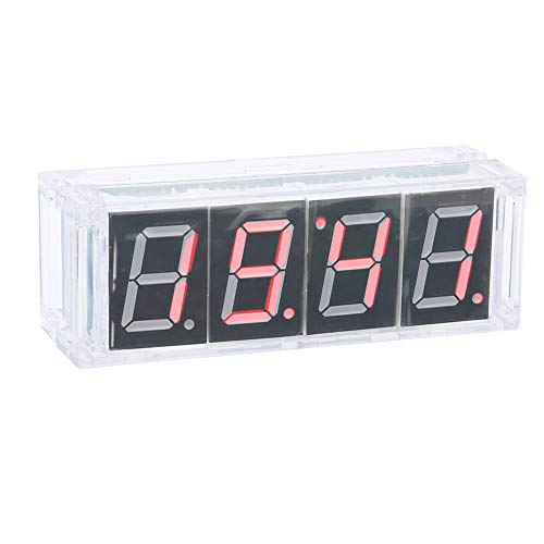Tbest DIY-Digitaluhr-Kit DIY-Digital-LED-Uhr-Kit Automatische Zeit- und Temperaturanzeige Elektronische DIY-Kit-Uhr (Rot) von Tbest