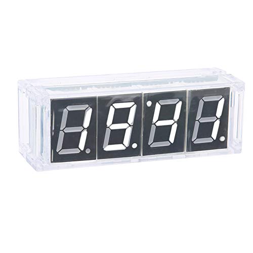 Tbest DIY-Digitaluhr-Kit DIY-Digital-LED-Uhr-Kit Automatische Zeit- und Temperaturanzeige Elektronische DIY-Kit-Uhr (Weiß) von Tbest