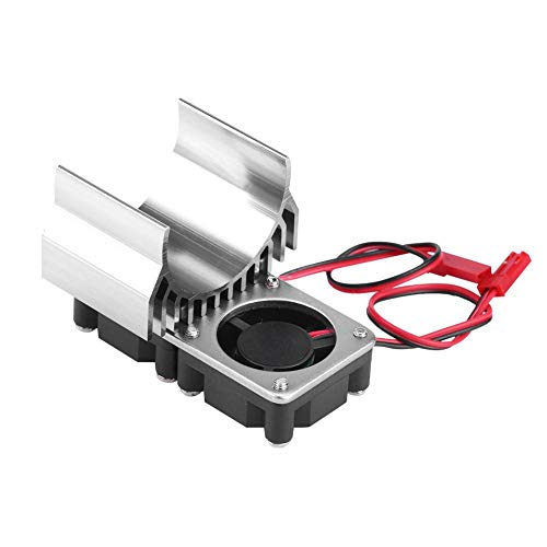 Tbest Motorkühlkörper, 540/550 Motorkühlkörper Twin-Lüfter RC Motorlüfter für RC-Elektroautos im Maßstab 1:10(Silber) von Tbest