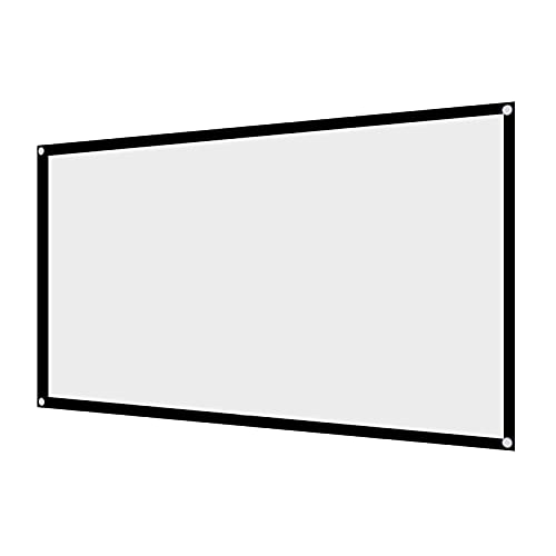 Tbest Projektor-Zubehör, 1 Stück, Tragbar, Faltbar, Knitterfrei, Weißer Projektor-Vorhang, Projektionsbildschirm, 16:9 (60 Zoll) von Tbest
