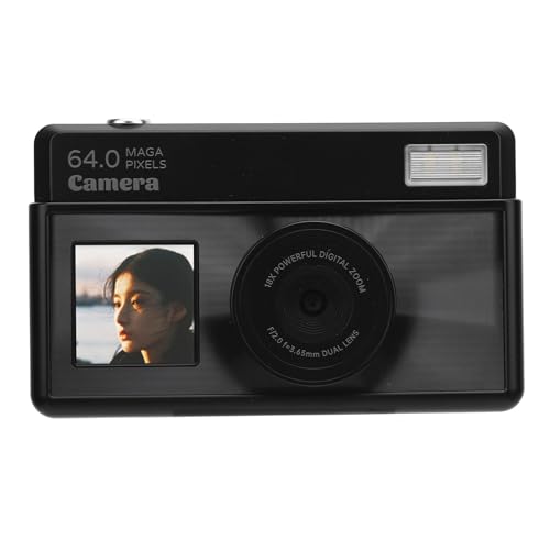 Tbest Retro Digitalkamera 4K 68MP 18x Zoom Autofokus 2,8 Zoll Bildschirm mit Mehreren Filtern und LED -Fülllicht (Vollschwarz) von Tbest