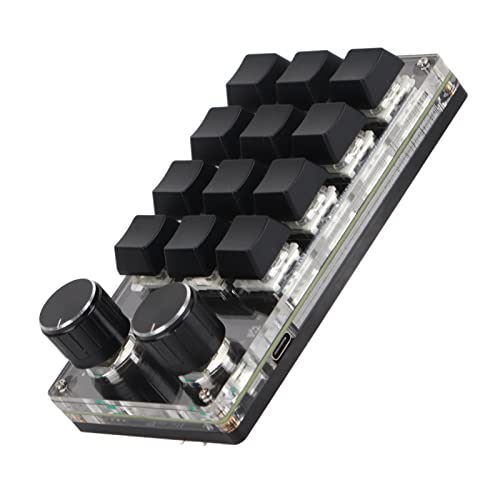 Tbest Smart Security Progmable Ro Tastatur 2 Knöpfe und Schalter Schwarz 2 Tasten Tastatur mit RGB Für Office Gs Musik Medien Ole von Tbest