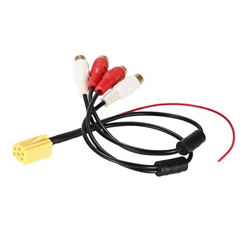 Tbest line Out Adapter Mini iso auf Cinch, Mini iso auf Cinch,Car o Aux Kabel, Car o Adapter Beliebte Mini 6 Pin ISO Adapter Aux Line Out 4 Chinch Kabel 4 Cinch Stecker von Tbest