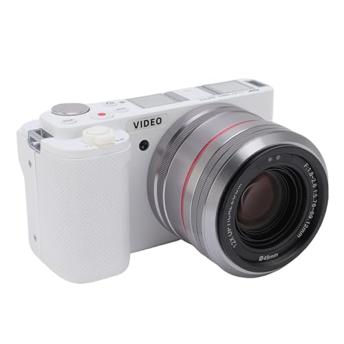 Tragbare Kamera, 5K 64MP Digitalkamera Touchscreen 12x Optical Zoom mit Flash Home Wedding Travel (White) von Tbest