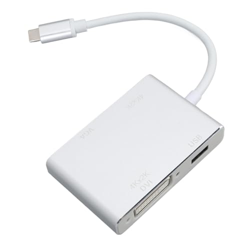 USB-C-auf-VGA-Adapter, 4-in-1-USB-C-Hub Typ C auf USB 3.1 HD-Multimedia-Schnittstelle, DVI-VGA-Adapter, Multiport-Ladeverbindungsadapter von Tbest
