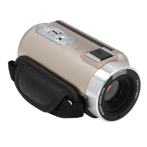 Videokamera-Camcorder, Full HD 1080P, 30 MP, 18-facher Digitalzoom, IPS-LCD, 270-Grad-Drehung, Nachtsicht, Leichter Camcorder (Gold) von Tbest