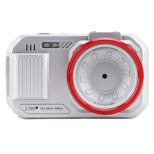WiFi Digitalkamera, Dual Screens Digitalkamera 48MP HD 16x Zoom WiFi Autofocus Videokamera 2,8 Zoll Farbbildschirm für die Fotografie (Silver) von Tbest