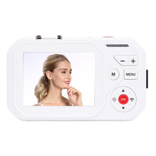 WiFi Digitalkamera, Dual Screens Digitalkamera 48MP HD 16x Zoom WiFi Autofocus Videokamera 2,8 Zoll Farbbildschirm für die Fotografie (White) von Tbest