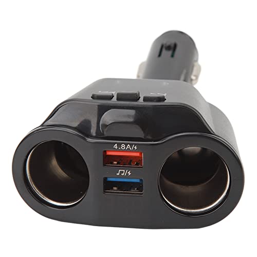 Zigarettenanzünder-Adapter, Bluetooth 2-Stecker-Zigarettenanzünder-Splitter mit Zwei USB-Aufladungen, Freisprechanrufen, MP3-Player-Autoadapter von Tbest