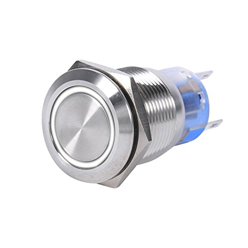 ein/aus schalter 12v funk auto led,Druckschalter Wasserdicht 19Mm Taster Led,Selbsthemmender Schalter,Led-Drucktastenschalter 19 Mm 12 V Led-Wasserdichter Rostfreier Selbstverriegelnder Led - Drucktas von Tbest