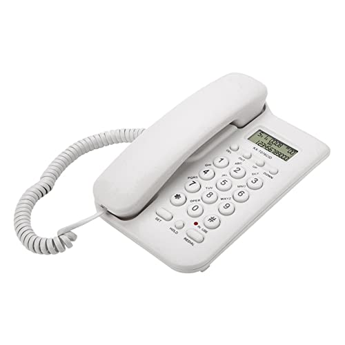 festnetztelefon,festnetztelefon,Schnurgebundenes Telefon zu Hause, Schnurgebundenes Telefon Festnetztelefon, Kabelgebundenes Desktop-Wandtelefon zu Hause Im Büro Festnetztelefon (Weiss) von Tbest