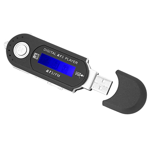 mp3 Player mit kopfhörer,Mp3 Player Mit Kopfhörer,Mp3 Player Mit Batterie,Reproductor Mp3 Blue Tragbarer Musik-Mp3-Usb-Player Mit LCD-Bildschirm,Ukw-Radio,Sprachspeicherkarte,Silber (Schwarz) von Tbest