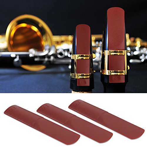 synthetic alto saxophone reeds,saxophon blätter 2,saxophon blätter,Altsaxophon Blätter 2,5 Alt 3pcs Altsaxophon Mundstück Blätter 2,5 Harz Saxophon Blätter Parts Reparatur Reed Zubehör(Rot) von Tbest