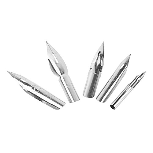 zeichenfeder set mit tusche,Tbest Zeichenfeder Spitz Zulaufend,Calligraphy Pen Nibs,Kalligraphie Federhalter Mit Kork,Comic-Zeichen Werkzeug,1 Set Manga-Cartoon-Comic-Zeichnung-Mal Werkzeug Mit 2 Stif von Tbest