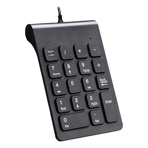 Tbkoeudhg Mini-USB-Kabel, kabelgebunden, Ziffernblock, 18 Tasten, digital, für Buchhaltung, Laptop, Windows, Android, Notebook, Tablets, PC (schwarz) von Tbkoeudhg