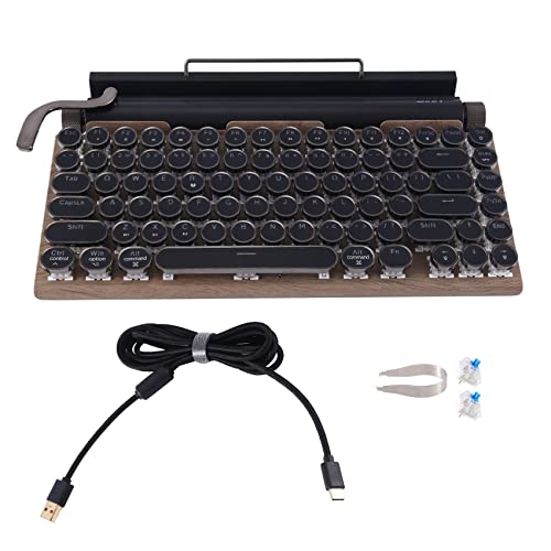 Tbkoeudhg Schreibmaschinentastatur USB Mechanische Punk-Tastenkappen Retro für Desktop-PC/Laptop von Tbkoeudhg