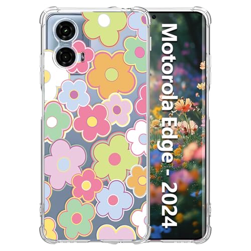 Tcaraersing Schutzhülle für Motorola Moto Edge 2024, transparent mit Blumenmuster, verbesserter vollständiger Kameraschutz, stoßfeste, stoßfeste Ecken, transparent, weiches TPU, schlankes Blumenmuster Tcaraersing Schutzhülle für Motorola Moto Edge 2024, transparent mit Blumenmuster, verbesserter vollständiger Kameraschutz, stoßfeste, stoßfeste Ecken, transparent, weiches TPU, schlankes Blumenmuster von Tcaraersing