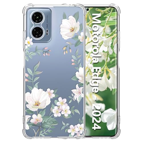 Tcaraersing Schutzhülle für Motorola Moto Edge 2024, transparent mit Blumenmuster, verbesserter vollständiger Kameraschutz, stoßfeste, stoßfeste Ecken, transparent, weiches TPU, schlankes Blumenmuster Tcaraersing Schutzhülle für Motorola Moto Edge 2024, transparent mit Blumenmuster, verbesserter vollständiger Kameraschutz, stoßfeste, stoßfeste Ecken, transparent, weiches TPU, schlankes Blumenmuster von Tcaraersing