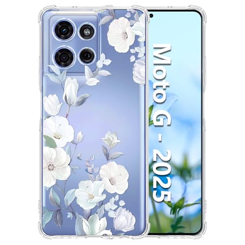 Tcaraersing Schutzhülle für Motorola Moto G – 2025, transparent mit Blumenmuster, verbessert, vollständiger Kameraschutz, stoßfeste, stoßfeste Ecken, transparent, weiches TPU, schlankes Blumenmuster Tcaraersing Schutzhülle für Motorola Moto G – 2025, transparent mit Blumenmuster, verbessert, vollständiger Kameraschutz, stoßfeste, stoßfeste Ecken, transparent, weiches TPU, schlankes Blumenmuster von Tcaraersing