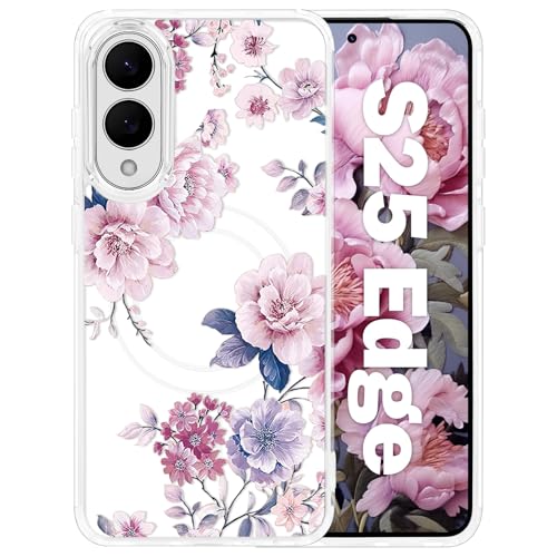 Tcaraersing Schutzhülle für Samsung Galaxy S25 Edge, Blumenmuster, transparent, stoßfest, harte Rückseite aus Polycarbonat, weicher TPU-Rand, schlanke Abdeckung für Mädchen, Damen, Teenager Tcaraersing Schutzhülle für Samsung Galaxy S25 Edge, Blumenmuster, transparent, stoßfest, harte Rückseite aus Polycarbonat, weicher TPU-Rand, schlanke Abdeckung für Mädchen, Damen, Teenager von Tcaraersing