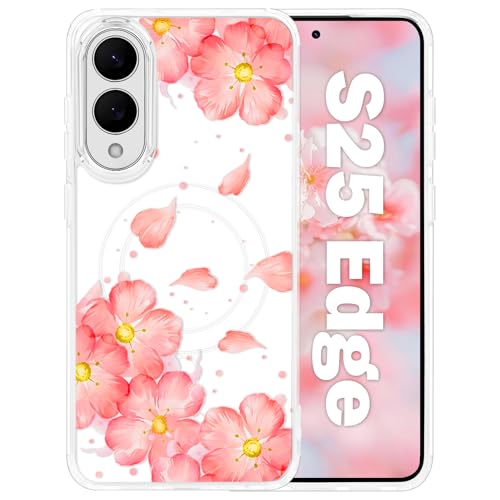 Tcaraersing Schutzhülle für Samsung Galaxy S25 Edge, Blumenmuster, transparent, stoßfest, harte Rückseite aus Polycarbonat, weicher TPU-Rand, schlanke Abdeckung für Mädchen, Damen, Teenager Tcaraersing Schutzhülle für Samsung Galaxy S25 Edge, Blumenmuster, transparent, stoßfest, harte Rückseite aus Polycarbonat, weicher TPU-Rand, schlanke Abdeckung für Mädchen, Damen, Teenager von Tcaraersing