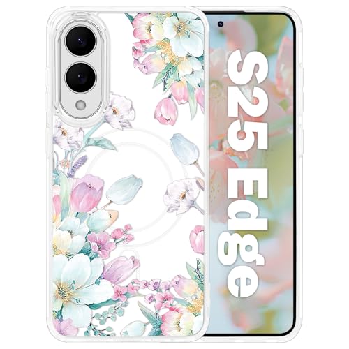 Tcaraersing Schutzhülle für Samsung Galaxy S25 Edge, Blumenmuster, transparent, stoßfest, harte Rückseite aus Polycarbonat, weicher TPU-Rand, schlanke Abdeckung für Mädchen, Frauen, Teenager Tcaraersing Schutzhülle für Samsung Galaxy S25 Edge, Blumenmuster, transparent, stoßfest, harte Rückseite aus Polycarbonat, weicher TPU-Rand, schlanke Abdeckung für Mädchen, Frauen, Teenager von Tcaraersing