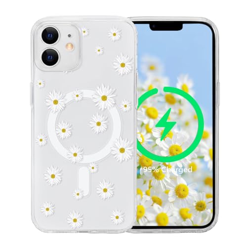 Tcaraersing Schutzhülle für iPhone 12/12 Pro, Blume, magnetisch, transparent, kompatibel mit MagSafe, Blumenmuster, stoßfest, harte Rückseite aus Polycarbonat, weicher TPU-Rand, schlanke Hülle für Tcaraersing Schutzhülle für iPhone 12/12 Pro, Blume, magnetisch, transparent, kompatibel mit MagSafe, Blumenmuster, stoßfest, harte Rückseite aus Polycarbonat, weicher TPU-Rand, schlanke Hülle für von Tcaraersing