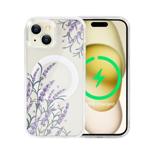 Tcaraersing Schutzhülle für iPhone 15, transparente Blume, magnetische Hülle, kompatibel mit MagSafe, Blumenmuster, stoßfest, transparent, PC-Rückseite, weicher TPU-Stoßfänger, schlank, dünn, Tcaraersing Schutzhülle für iPhone 15, transparente Blume, magnetische Hülle, kompatibel mit MagSafe, Blumenmuster, stoßfest, transparent, PC-Rückseite, weicher TPU-Stoßfänger, schlank, dünn, von Tcaraersing