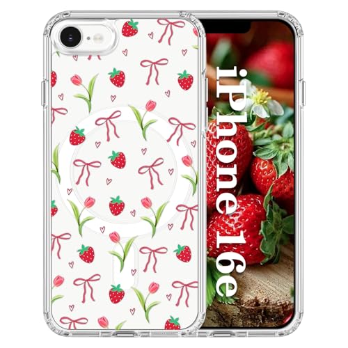 Tcaraersing Schutzhülle für iPhone 16e mit Blumen-Motiv, magnetisch, kompatibel mit MagSafe, Blumenmuster, klar, stoßfest, harte Rückseite aus Polycarbonat, weicher TPU-Rand, schlanke Handyhülle für Tcaraersing Schutzhülle für iPhone 16e mit Blumen-Motiv, magnetisch, kompatibel mit MagSafe, Blumenmuster, klar, stoßfest, harte Rückseite aus Polycarbonat, weicher TPU-Rand, schlanke Handyhülle für von Tcaraersing