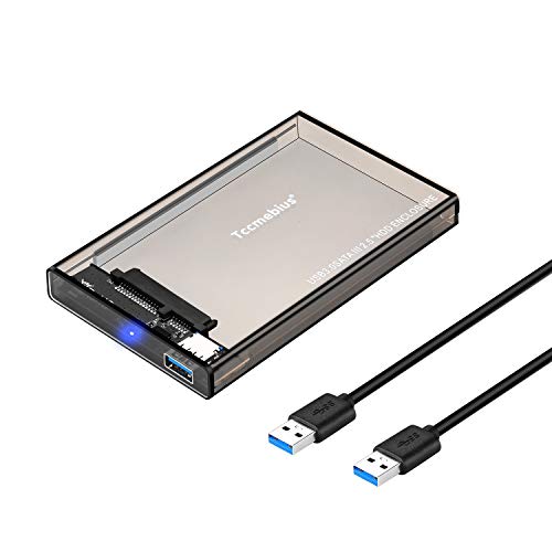 Tccmebius Externes Festplattengehäuse Adapter USB 3.0 zu SATA HDD Gehäuse für 2,5 Zoll SATA HDD SSD Bis zu 6TB, Werkzeuglose Installation, Unterstützt UASP Automatic Sleep-Funktion (TCC-S9-UK) von Tccmebius