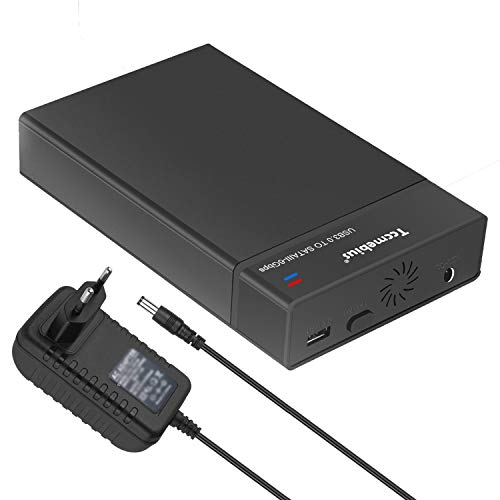 Tccmebius TCC-S863-DE USB 3.0 zu SATA Externe Festplattengehäuse zum 2.5 3.5 Zoll SATA Festplatte und SATA SSD(Maximale 16TB), Unterstützen UASP, Automatische Schlaffunktion, Werkzeuglose Installation von Tccmebius