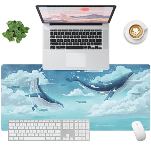 Tcdwla Gaming Mauspad XXL,Gaming Mousepad 900x400,Mauspad Anime,Schreibtischunterlage öLgemäLdekunst,Verbesserung der Genauigkeit und Geschwindigkeit, Für Computer, PC, Laptops (Blau) von Tcdwla