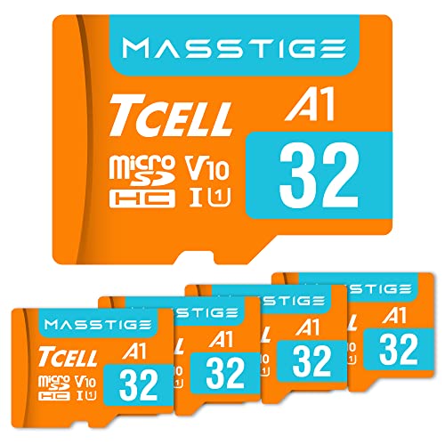 TCELL Masstige 32 GB 5er-Pack microSDHC A1 USH-I U1 100 MB/s Full HD Speicherkarte mit Adapter von Tcell